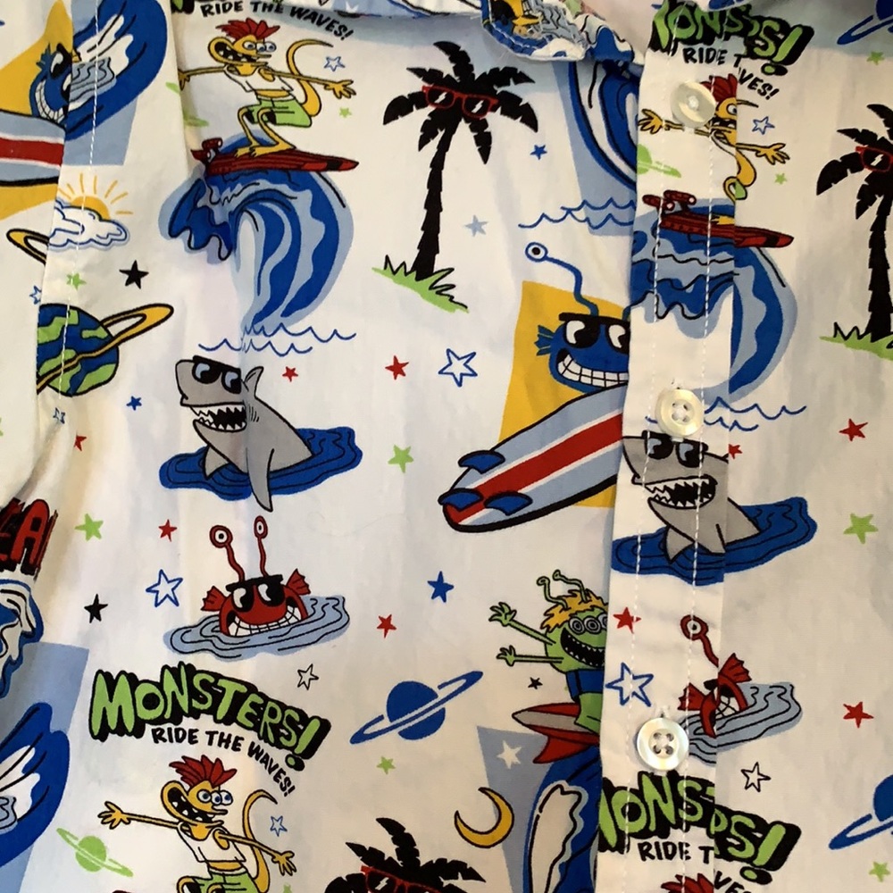 Garanimals short sleeve tropical style shark bottom down shirt boys size… - Picture 2 of 4